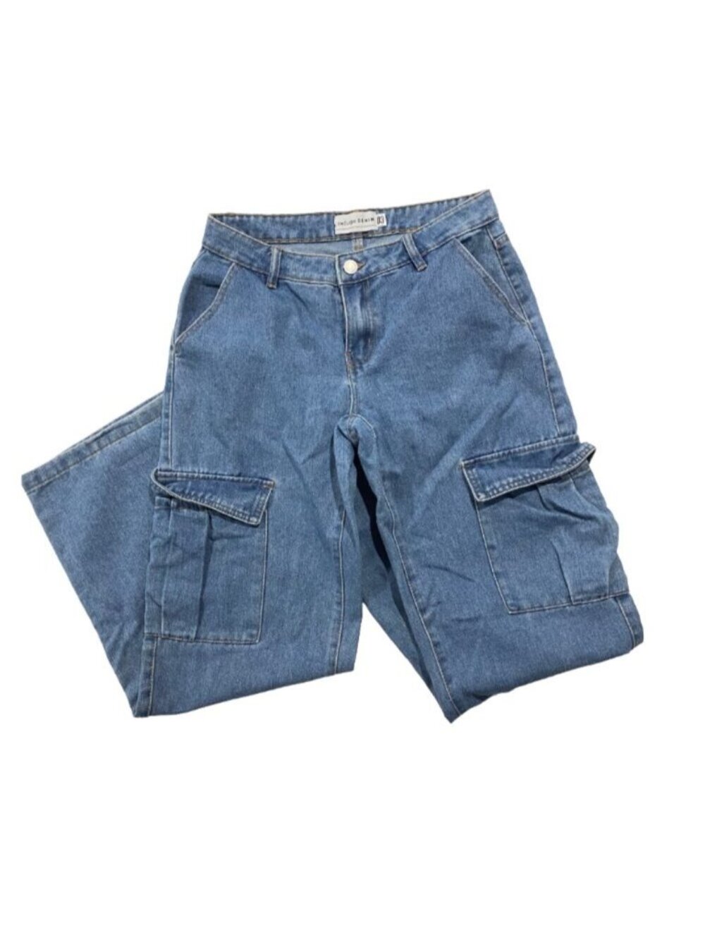 🛍️ 2/$20 ENTIRE SHOP - REFUGE Cargo Denim Jean Blue Cotton 3 Baggy Low Rise